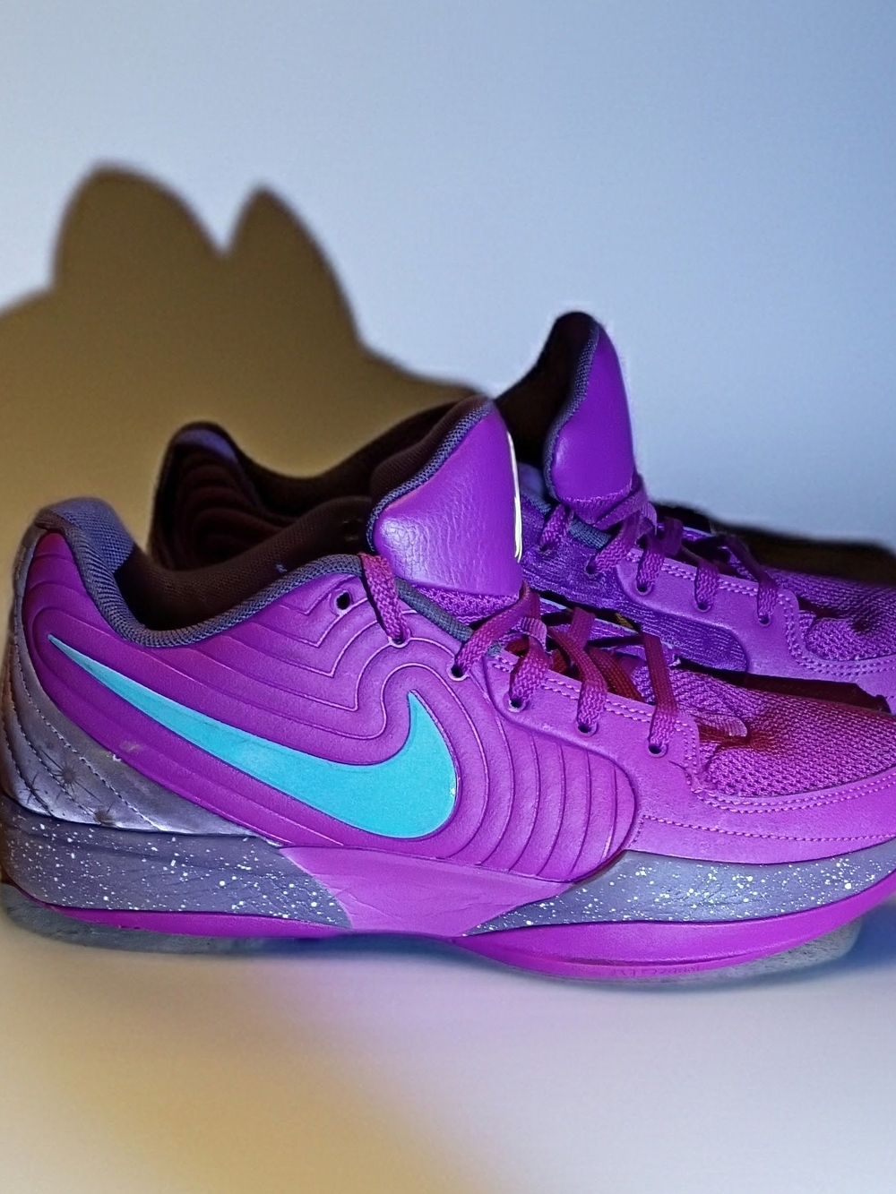 Nike Purple Low-Top Athletic Sneakers with Teal Swoosh